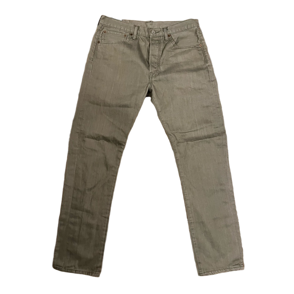 Levi's Men's 501 Original Fit Olive Green Washed Denim Jeans 33x32